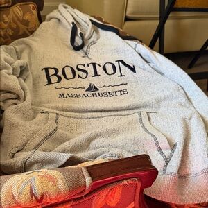 Boston Massachusetts Gray Hoodie